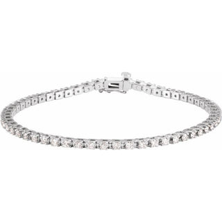 14K White 2 1/4 CTW Natural Diamond Line 7 1/4" Bracelet 