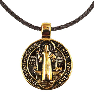 Vintage Stainless Steel St. Benedict Medal - 32 mm