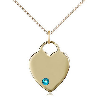 14kt Gold Filled Heart Charm Zircon Swarovski | 18-inch Chain | Engravable