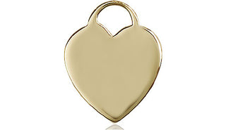 14kt Gold Heart Medal Engraved Catholic Saint Jewelry
