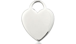Sterling Silver Heart Medal Engraved Catholic Saint Jewelry
