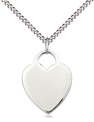 Sterling Silver Heart Medal Religious Jewelry Engraved Catholic Saint Jewelry