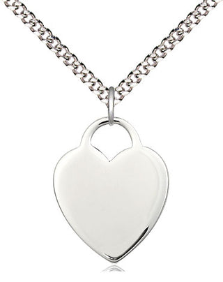 Sterling Silver Heart Medal Religious Jewelry Engraved Catholic Saint Jewelry