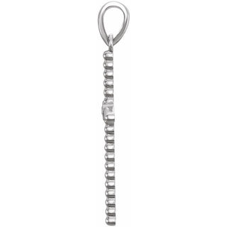 Platinum 33.3x17.6 mm .03 CTW Natural Diamond Beaded Cross Pendant