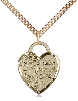 14kt Gold Filled Saint Michael the Archangel Medal Religious Jewelry Engraved Catholic Saint Jewelry