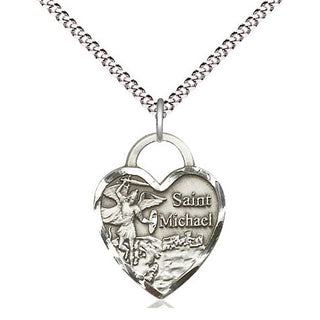 Sterling Silver Saint Michael the Archangel Medal Religious Jewelry Engraved Catholic Saint Jewelry