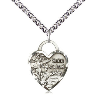 Sterling Silver Saint Michael the Archangel Medal Religious Jewelry Engraved Catholic Saint Jewelry