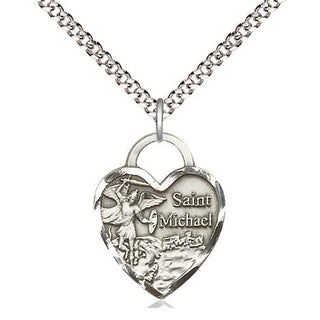 Sterling Silver Saint Michael the Archangel Medal Religious Jewelry Engraved Catholic Saint Jewelry
