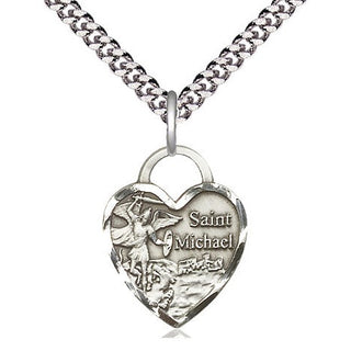 Sterling Silver Saint Michael the Archangel Medal Religious Jewelry Engraved Catholic Saint Jewelry