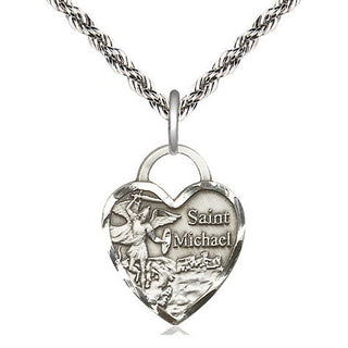 Sterling Silver Saint Michael the Archangel Medal Religious Jewelry Engraved Catholic Saint Jewelry