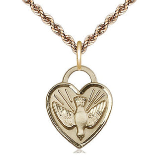 14kt Gold Filled Confirmation Heart Medal Religious Jewelry Engraved Catholic Saint Jewelry