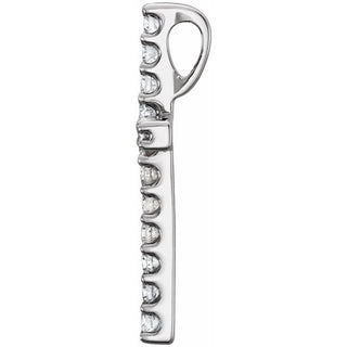 14K White 1/6 CTW Natural Diamond Petite Cross Pendant