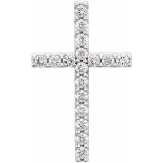 Platinum 1/4 CTW Natural Diamond Petite Cross Pendant