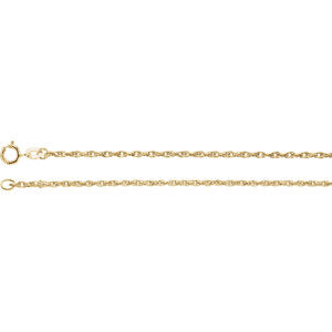 18-inch Rope Chain with Spring Ring - 14K Yellow Gold