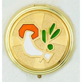 Gold Enameled with White Holy Spirit Pyx