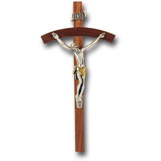 8" Walnut Cross With Silver Corpus