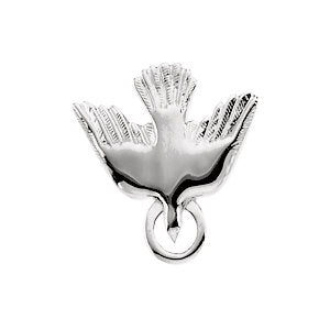Sterling Silver 15 MM Flying Holy Spirit Dove Pendant