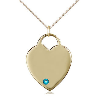 14kt Gold Filled Heart Charm Zircon Swarovski | 18-inch Chain | Engravable
