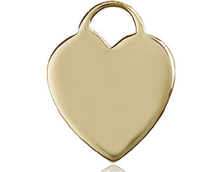 14kt Gold Filled Heart Medal Engraved Catholic Saint Jewelry