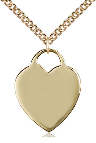 14kt Gold Filled Heart Medal Catholic Jewelry Engraved Catholic Saint Jewelry