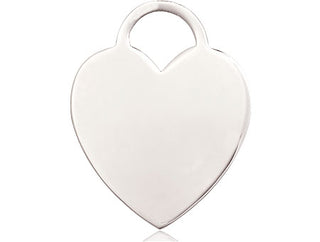 Sterling Silver Heart Medal Engraved Catholic Saint Jewelry