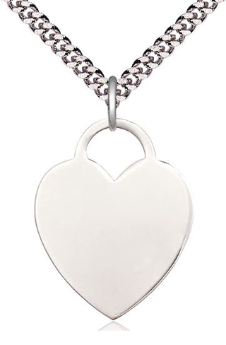 Sterling Silver Heart Medal Catholic Jewelry Engraved Catholic Saint Jewelry