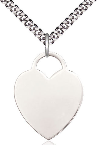 Sterling Silver Heart Medal Catholic Jewelry Engraved Catholic Saint Jewelry