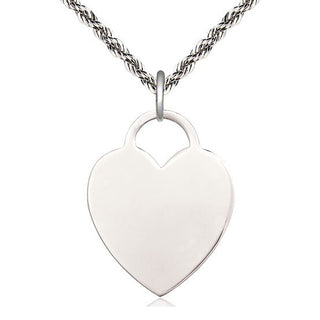 Sterling Silver Heart Medal Catholic Jewelry Engraved Catholic Saint Jewelry