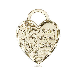 14kt Gold Filled Saint Michael the Archangel Medal Engraved Catholic Saint Jewelry
