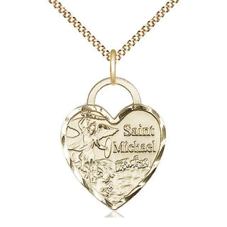14kt Gold Filled Saint Michael the Archangel Medal Catholic Jewelry Engraved Catholic Saint Jewelry