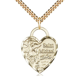 14kt Gold Filled Saint Michael the Archangel Medal Catholic Jewelry Engraved Catholic Saint Jewelry