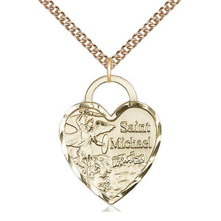 14kt Gold Filled Saint Michael the Archangel Medal Catholic Jewelry Engraved Catholic Saint Jewelry