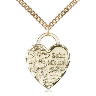 14kt Gold Filled Saint Michael the Archangel Medal Catholic Jewelry Engraved Catholic Saint Jewelry
