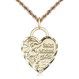 14kt Gold Filled Saint Michael the Archangel Medal Catholic Jewelry Engraved Catholic Saint Jewelry