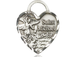 Sterling Silver Saint Michael the Archangel Medal Catholic Jewelry Engraved Catholic Saint Jewelry