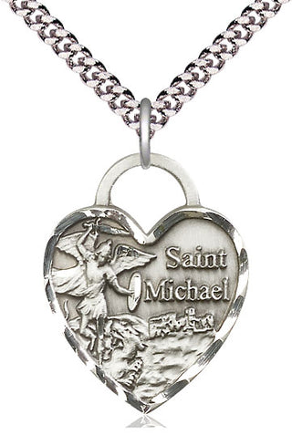 Sterling Silver Saint Michael the Archangel Medal Catholic Jewelry Engraved Catholic Saint Jewelry