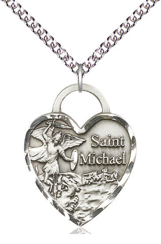 Sterling Silver Saint Michael the Archangel Medal Catholic Jewelry Engraved Catholic Saint Jewelry