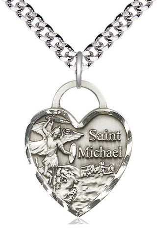 Sterling Silver Saint Michael the Archangel Medal Catholic Jewelry Engraved Catholic Saint Jewelry