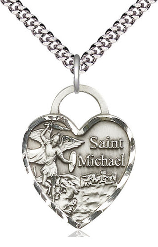 Sterling Silver Saint Michael the Archangel Medal Catholic Jewelry Engraved Catholic Saint Jewelry