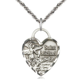 Sterling Silver Saint Michael the Archangel Medal Catholic Jewelry Engraved Catholic Saint Jewelry