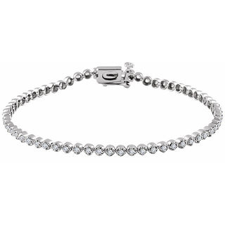 14K White 1 CTW Natural Diamond Line 7" Bracelet 