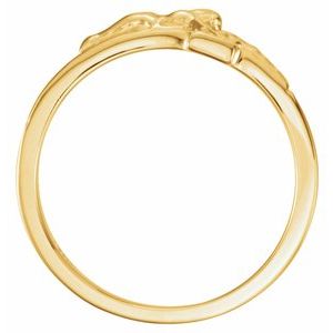 10K Gold 12 mm Crucifix Ring