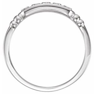 14K White Gold In The Name of Jesus Chastity Ring