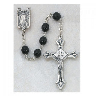 6MM Black Glass Rosary