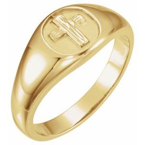 10K Gold The Rugged Cross Chastity Ring