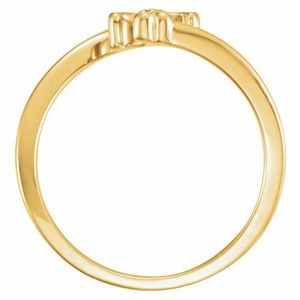 14K Gold .005 CT Natural Diamond Youth Cross Ring