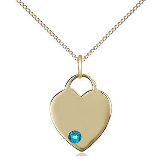14kt Gold Filled Heart Charm Zircon Swarovski | 18-inch Chain | Engravable