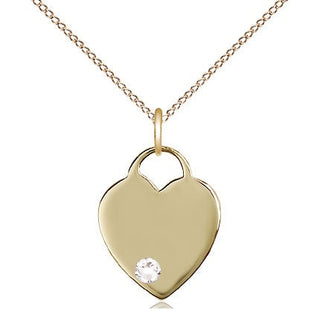 14kt Gold Filled Heart Charm Crystal Swarovski | 18-inch Chain | Engravable