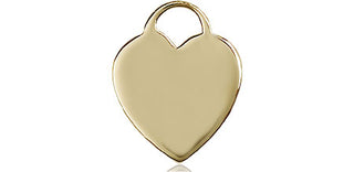 14kt Gold Filled Heart Medal Engraved Catholic Saint Jewelry