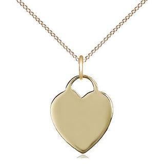 14kt Gold Filled Heart Medal Religious and Catholic Jewelry Engraved Catholic Saint Jewelry